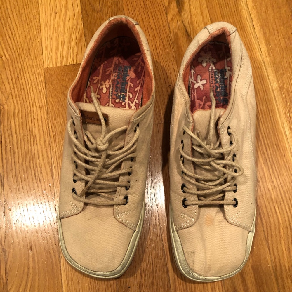 Timberland lace up canvas shoes